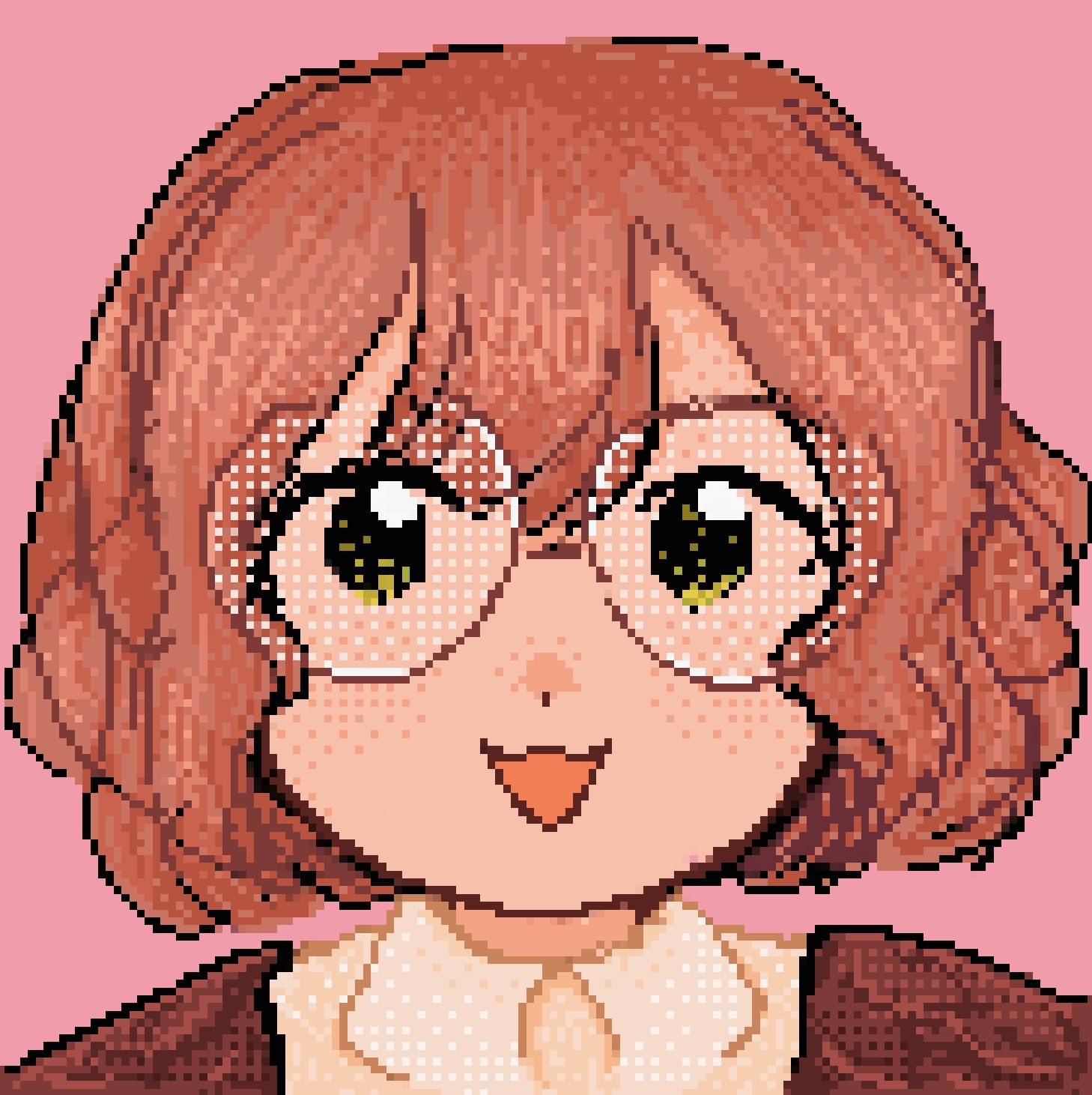 Trees profile pic - pixel style profile of girl with pink background