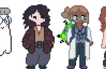 The characters of our game-jam