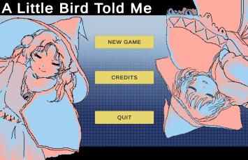 Title screen of game with two girls and options NEW GAME / CREDITS / QUIT