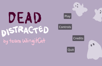 Title page with options to play, see controls or options, or quit