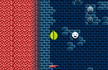 A bloon that is upside down and about to get stuck